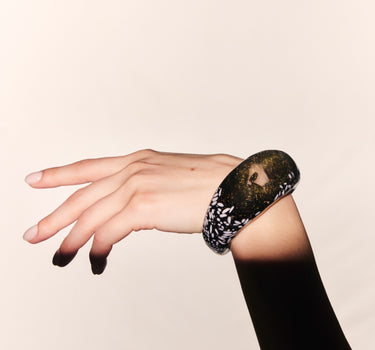 Oracle's Slim Cuff Bracelet in Black & Gold